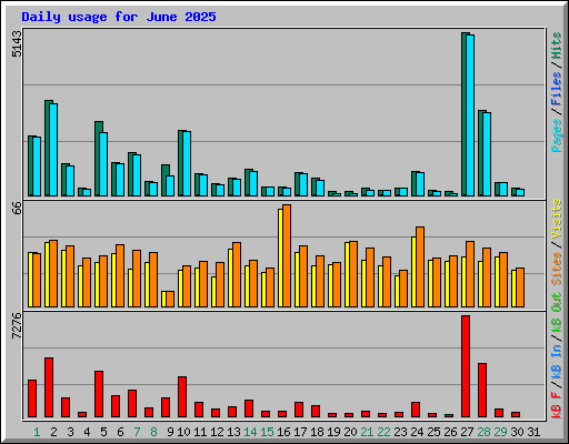 Daily usage for June 2025