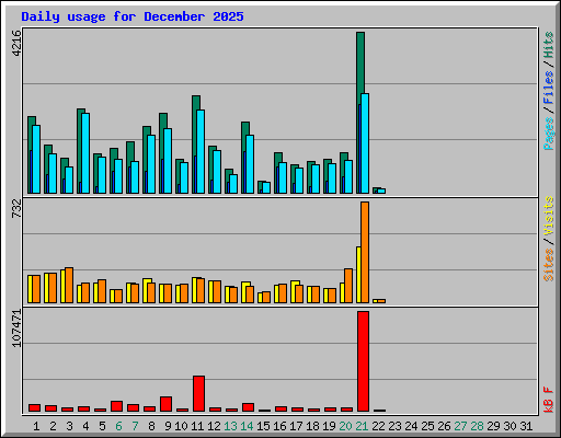 Daily usage for December 2025