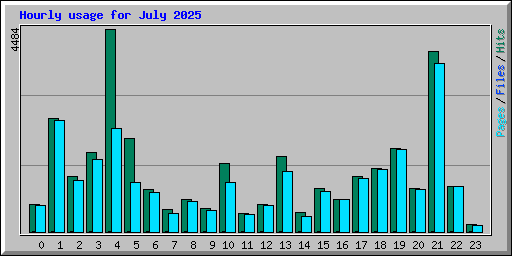 Hourly usage for July 2025