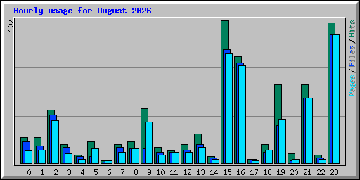 Hourly usage for August 2026